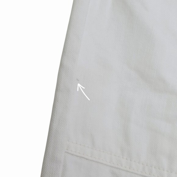 Nili Lotan Shon Jean Cream Denim Barrel Leg Tapered Crop Mid Rise Cotton Size 30 - Picture 10 of 15